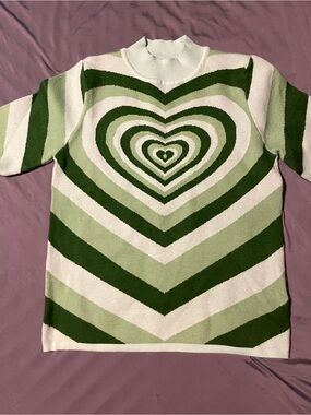 Green vector wave heart sweetshirt Powerpuff Girls style